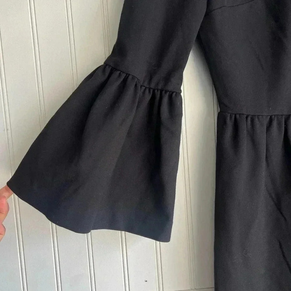CLUB MONACO Size 4 Black  Loalla Ponte Bell Sleeve Dress - Picture 6 of 6